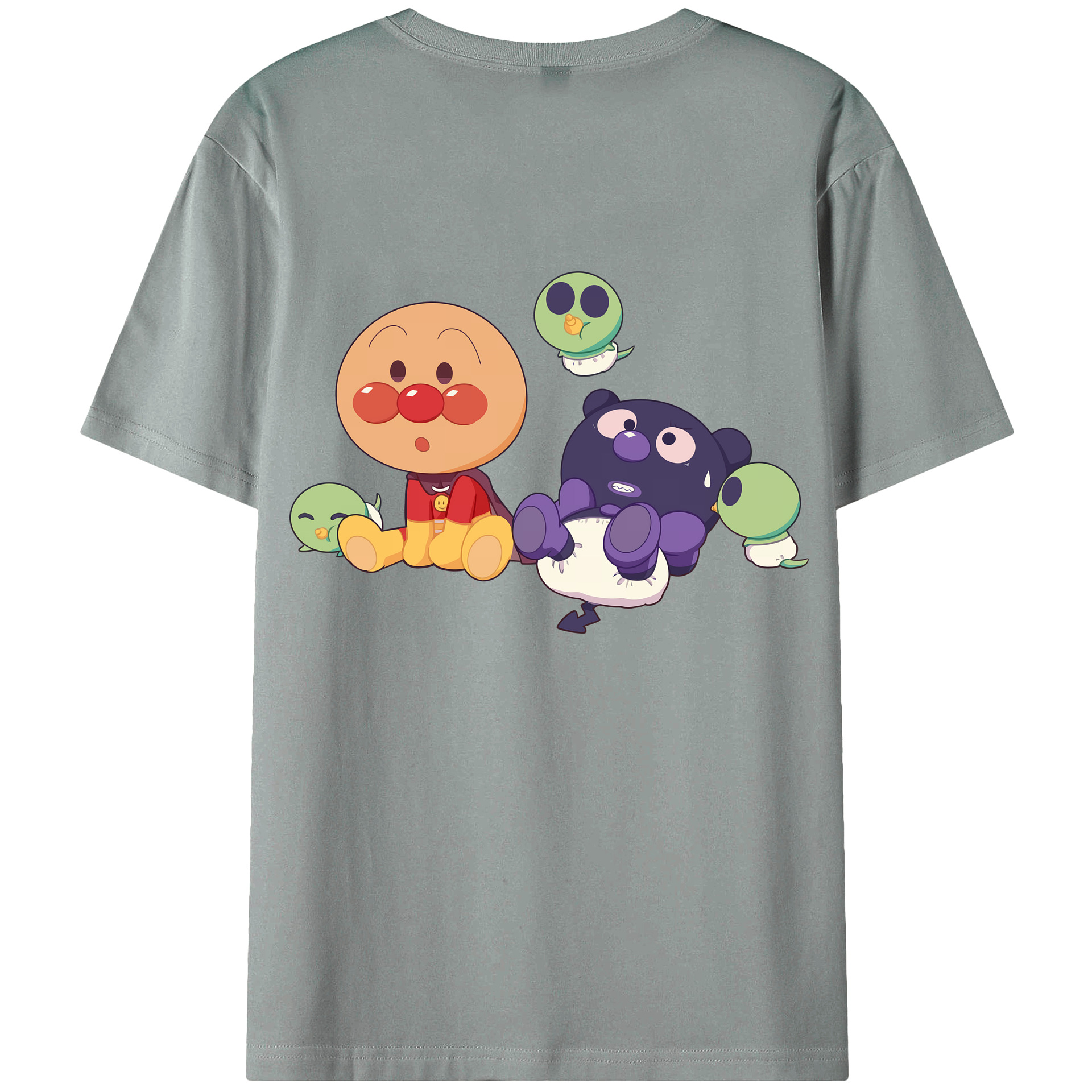 （画像用） アンパンマン Anpanman 綿100％ メンズ半袖Tシャツ（バックプリント） 通気性